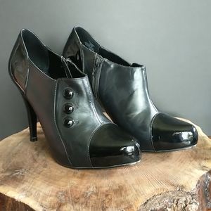 Steven by Steve Madden Black Leather Booties